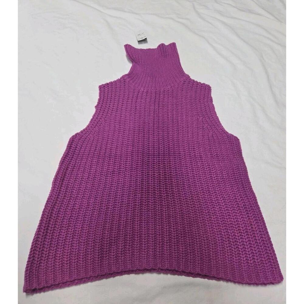 Vintage Express World Brand Purple Turtleneck Sleeveless Sweater Women’s Sz. L
